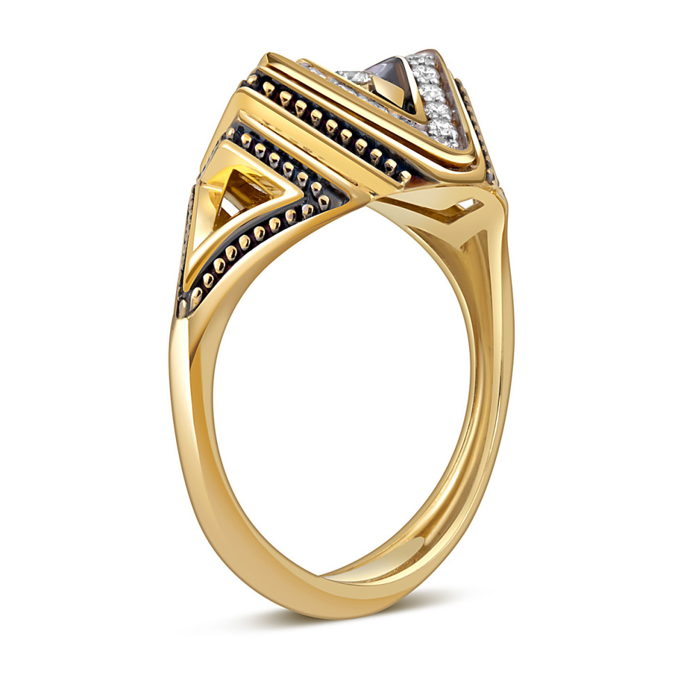 Кольцо из жёлтого золота с бриллиантами (052959)