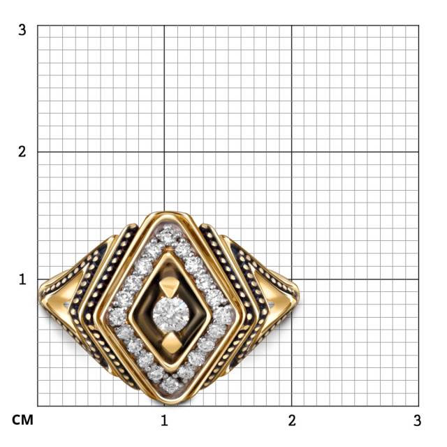 Кольцо из жёлтого золота с бриллиантами (052959)