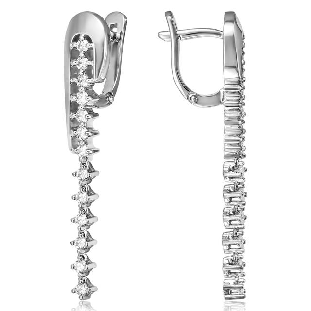 Серьги из белого золота с бриллиантами (053069)