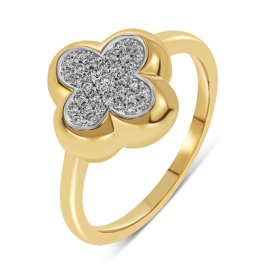 Кольцо из жёлтого золота с бриллиантами (061131)