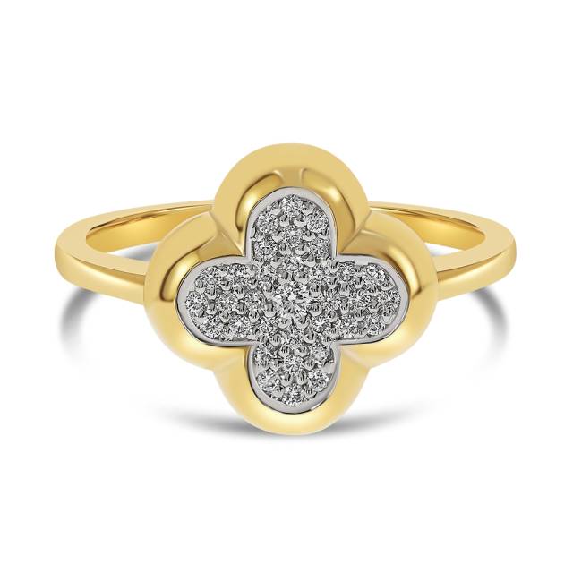 Кольцо из жёлтого золота с бриллиантами (061131)