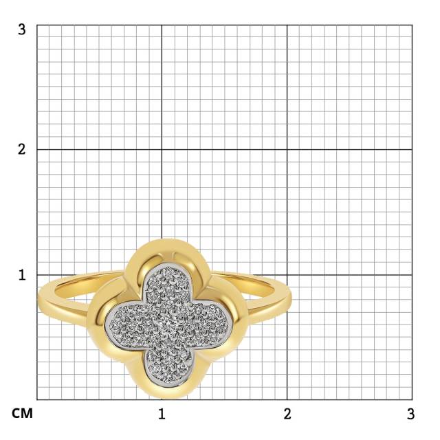 Кольцо из жёлтого золота с бриллиантами (061131)