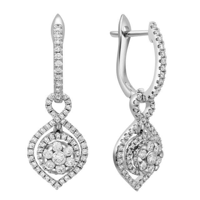 Серьги из белого золота с бриллиантами (032135)