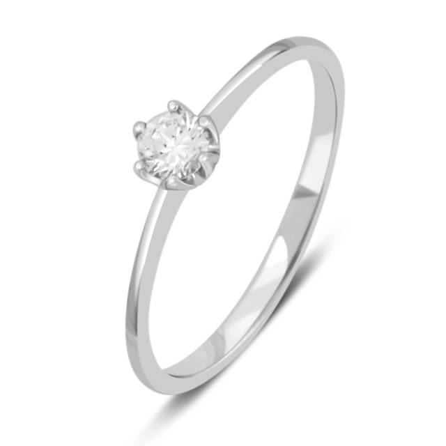 Помолвочное кольцо из белого золота с бриллиантом (029024)