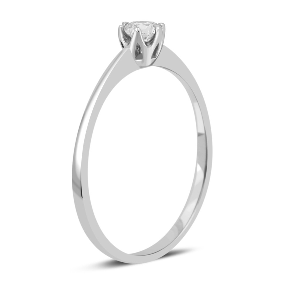 Помолвочное кольцо из белого золота с бриллиантом (029024)