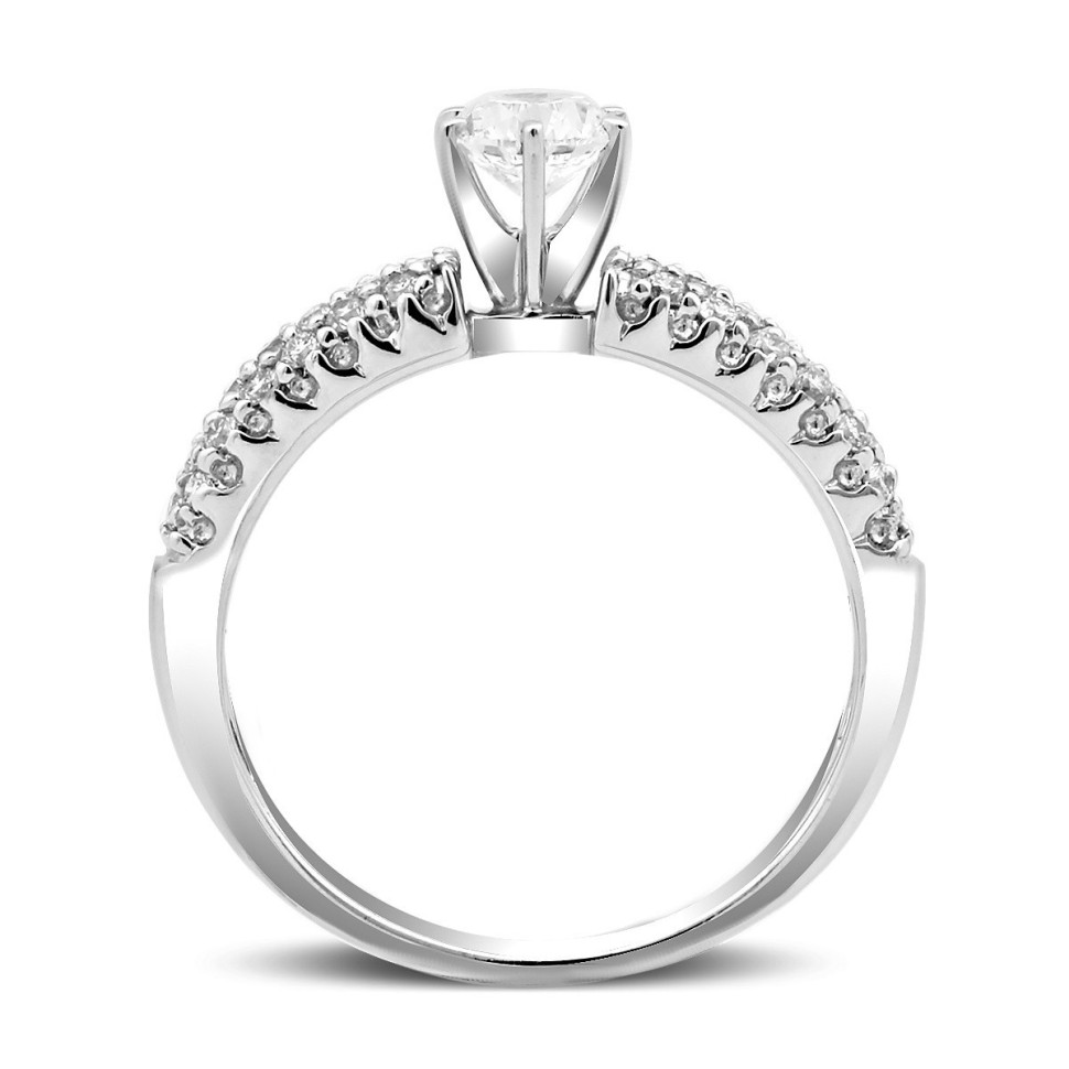 Помолвочное кольцо из белого золота с бриллиантами (010019)