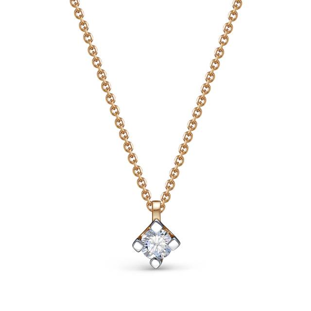 Колье из красного золота с бриллиантом (053855)