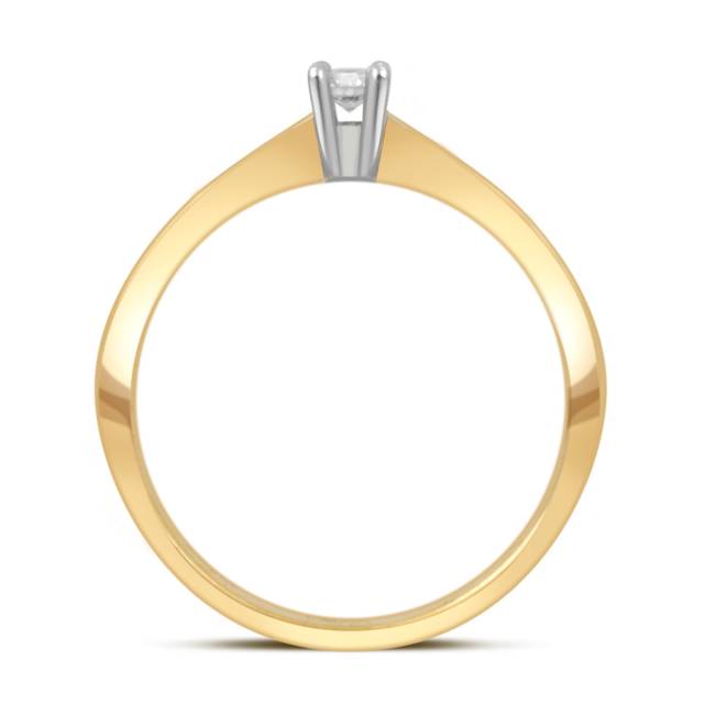 Помолвочное кольцо из комбинированного золота с бриллиантом (032821)