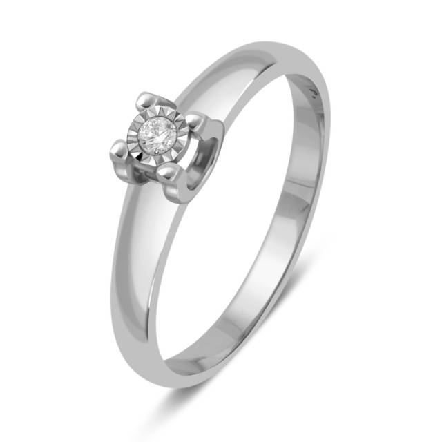 Помолвочное кольцо из белого золота с бриллиантом (039734)
