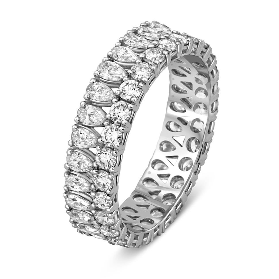 Кольцо из белого золота с бриллиантами 