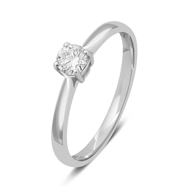 Помолвочное кольцо из белого золота с бриллиантом (060295)