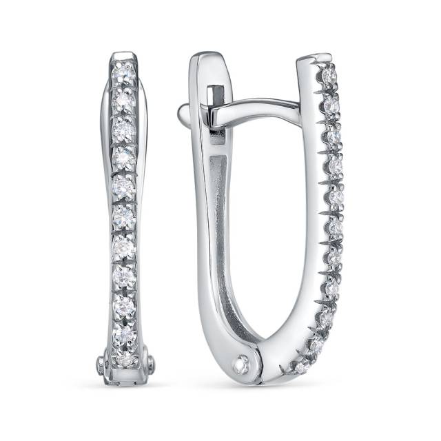 Серьги из платины с бриллиантами (060624)