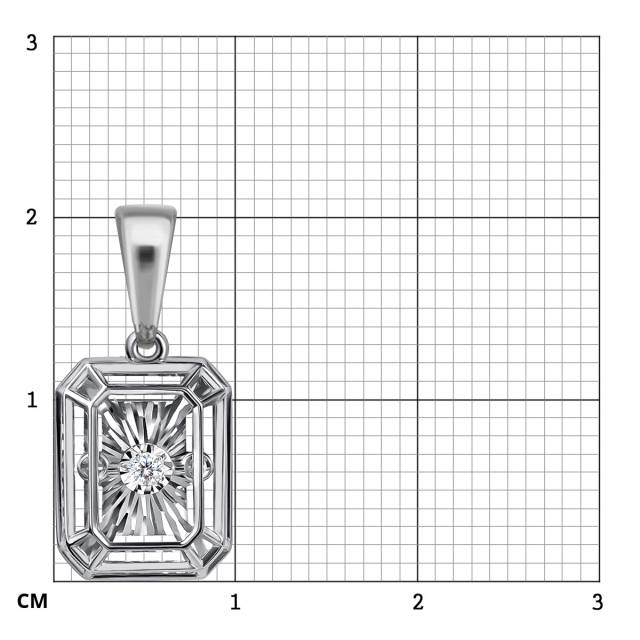 Кулон из белого золота с "танцующим" бриллиантом (063028)