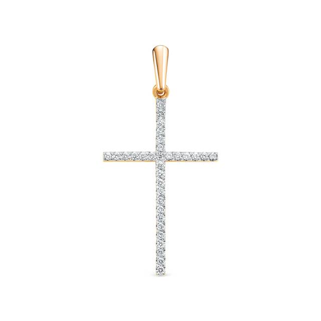 Кулон из красного золота с бриллиантами (049620)