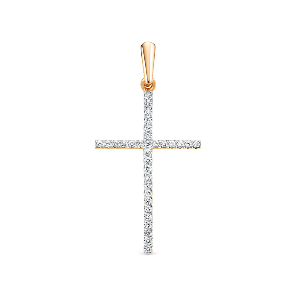 Кулон из красного золота с бриллиантами (049620)