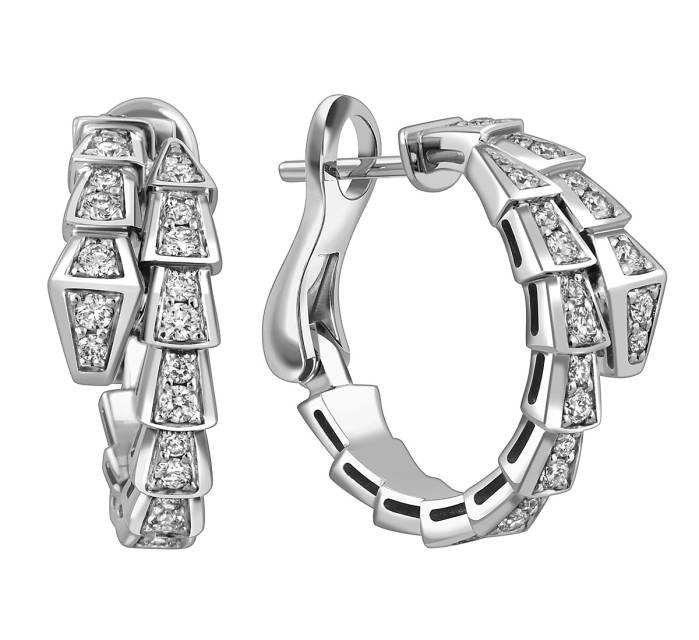 Серьги из белого золота с бриллиантами (058538)