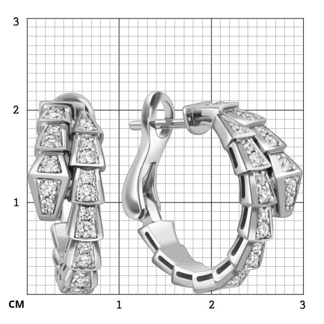 Серьги из белого золота с бриллиантами (058538)
