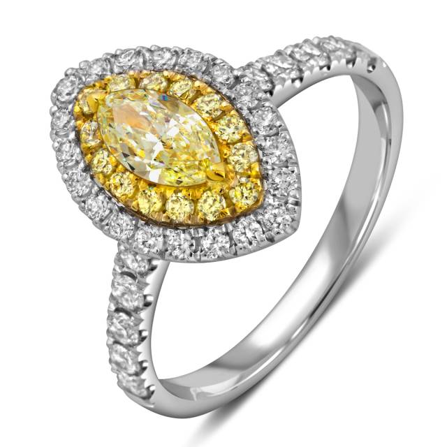 Кольцо из белого золота с бриллиантами (058505)