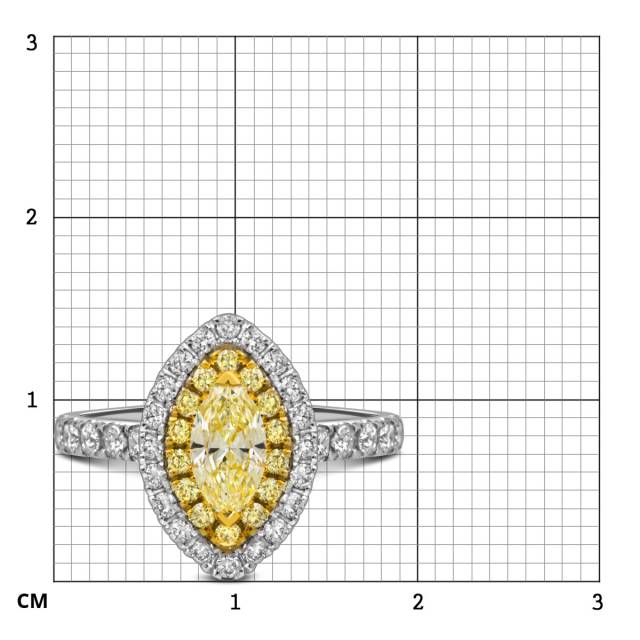 Кольцо из белого золота с бриллиантами (058505)