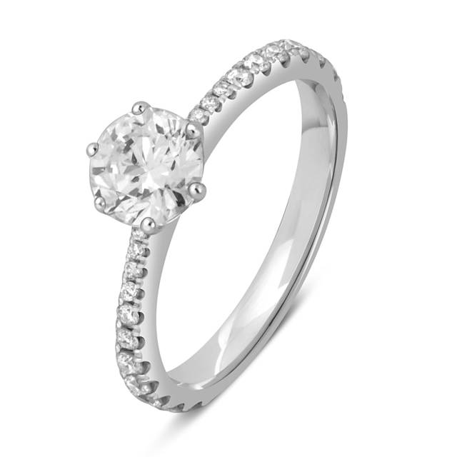 Помолвочное кольцо из белого золота с бриллиантами (046317)