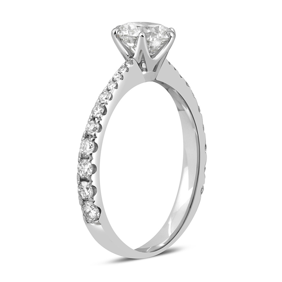 Помолвочное кольцо из белого золота с бриллиантами (046317)