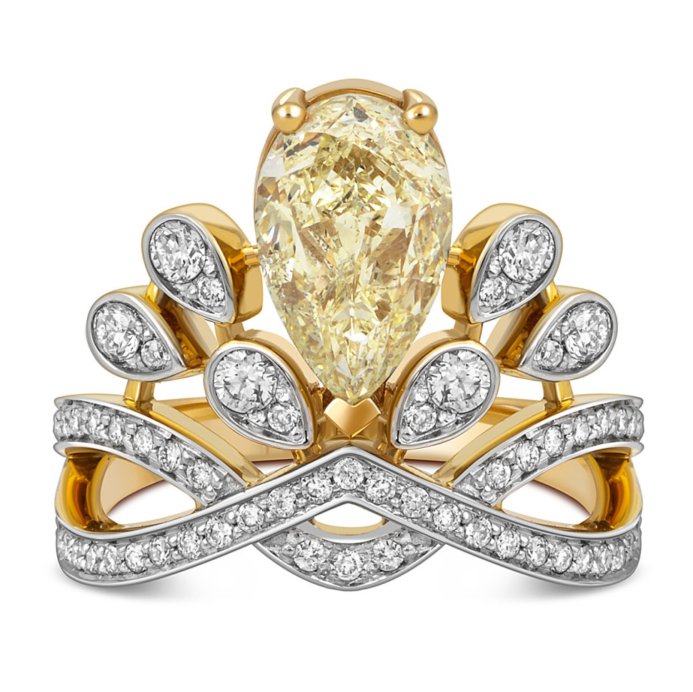 Кольцо из жёлтого золота с бриллиантами (052381)