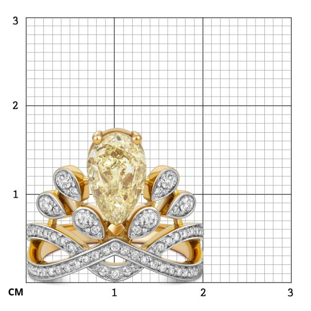 Кольцо из жёлтого золота с бриллиантами (052381)