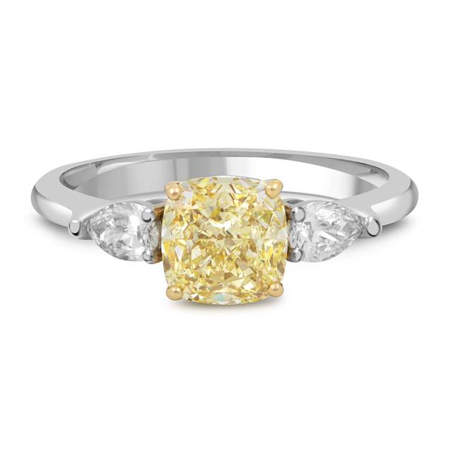 Помолвочное кольцо из белого золота с бриллиантами (055535)