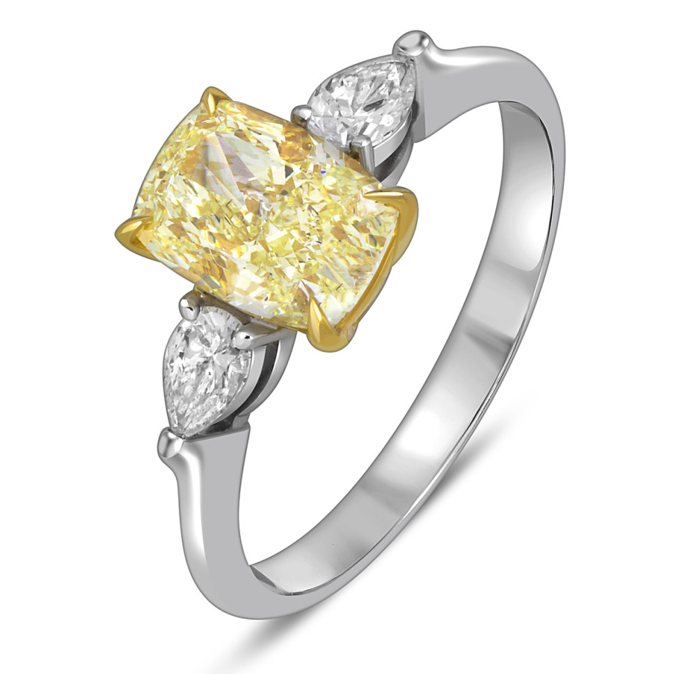 Помолвочное кольцо из белого золота с бриллиантами (055535)