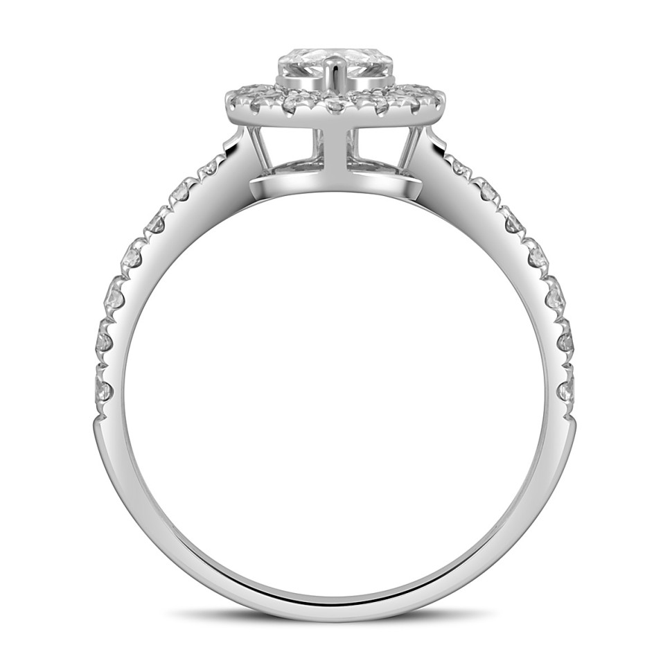 Помолвочное кольцо из белого золота с бриллиантами (051639)