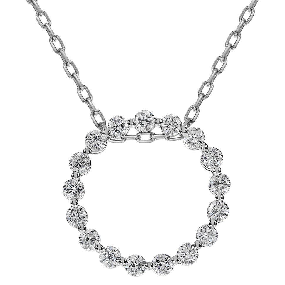 Колье из белого золота с бриллиантами (061617)