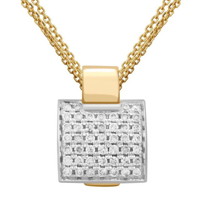 Колье из комбинированного золота с бриллиантами (037636)