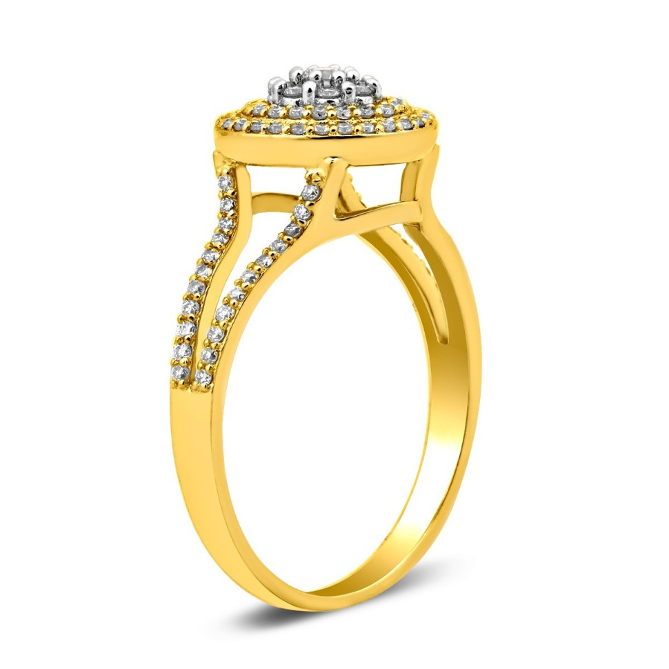 Кольцо из жёлтого золота с бриллиантами (023232)