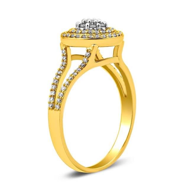 Кольцо из жёлтого золота с бриллиантами (023232)