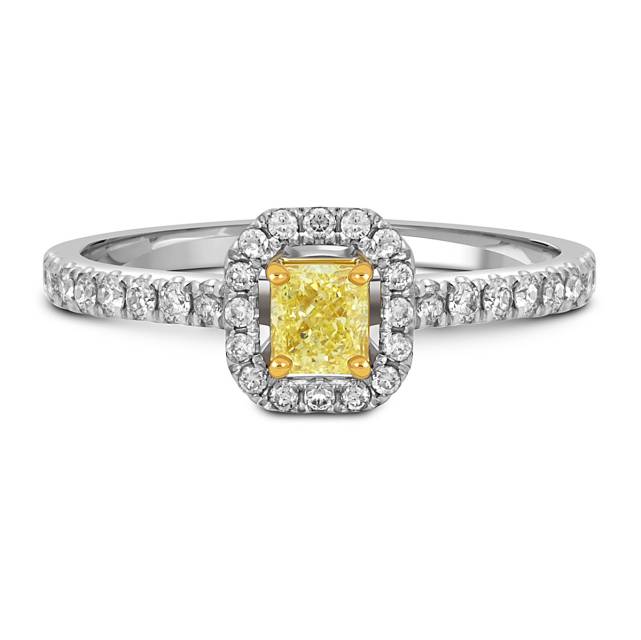 Помолвочное кольцо из белого золота с бриллиантами (052105)
