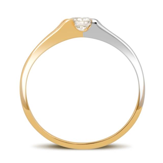 Помолвочное кольцо из комбинированного золота с бриллиантом (035506)
