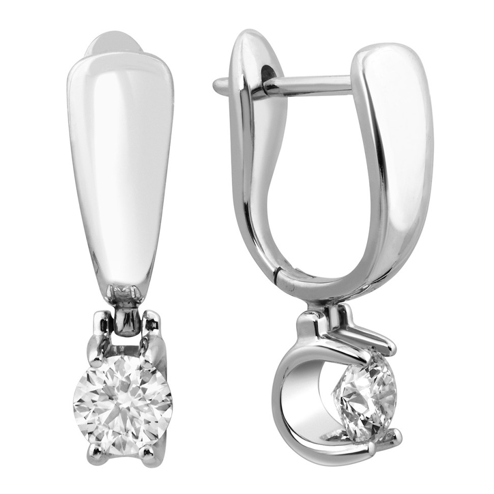 Серьги из белого золота с бриллиантами (049671)