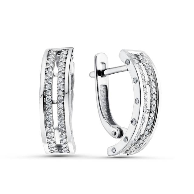 Серьги из белого золота с бриллиантами (055025)