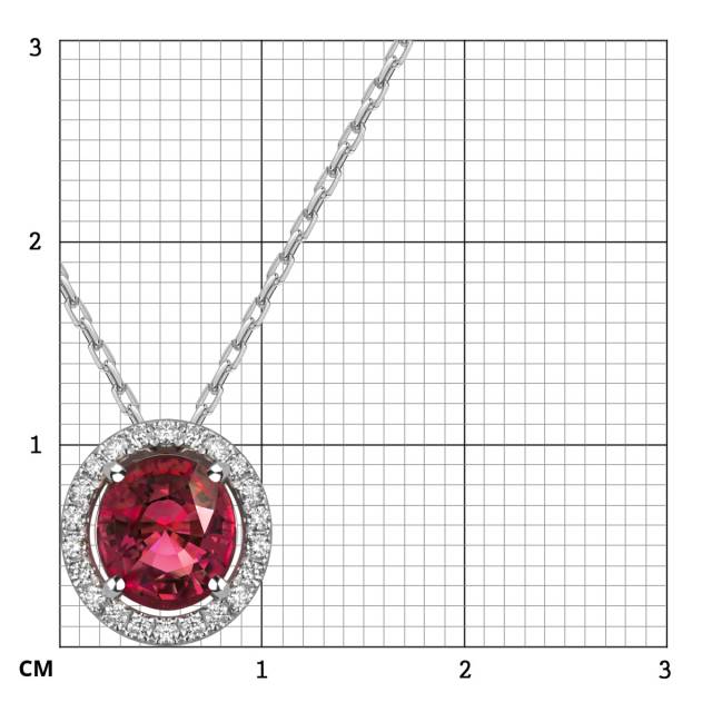 Колье из белого золота с бриллиантами и шпинелью (060163)