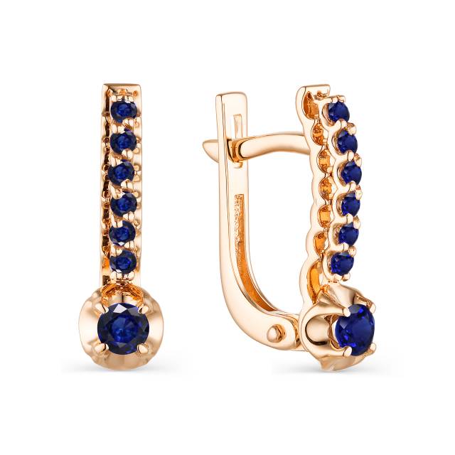 Серьги из красного золота с сапфирами (043601)