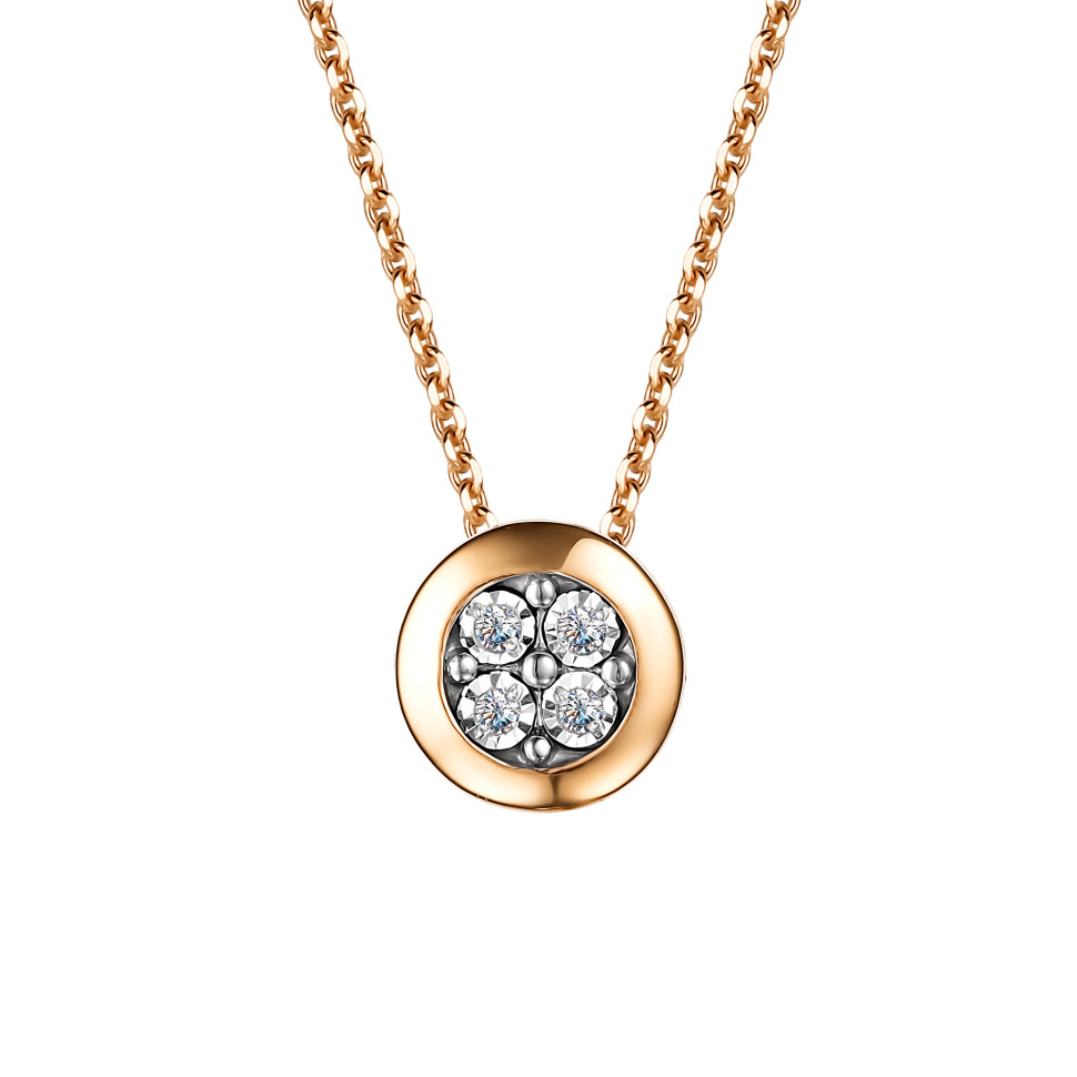 Колье из красного золота с бриллиантами (050244)