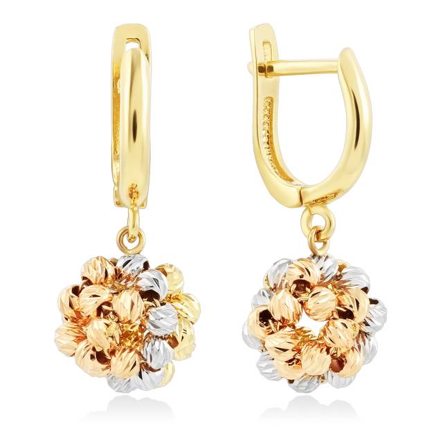 Серьги из комбинированного золота (054237)