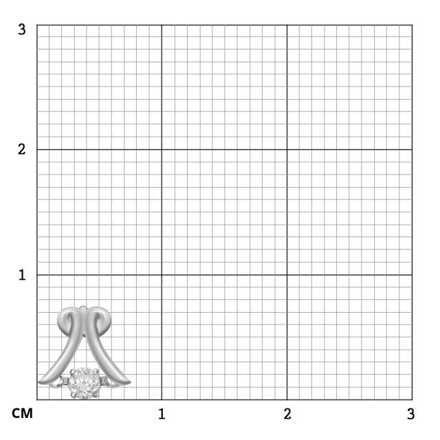 Кулон из белого золота с "плавающим" бриллиантом (041282)