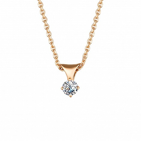 Колье из жёлтого золота с бриллиантом (041997)
