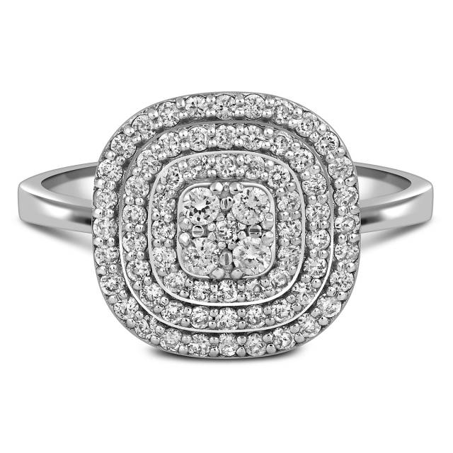 Кольцо из  белого золота с бриллиантами (057787)