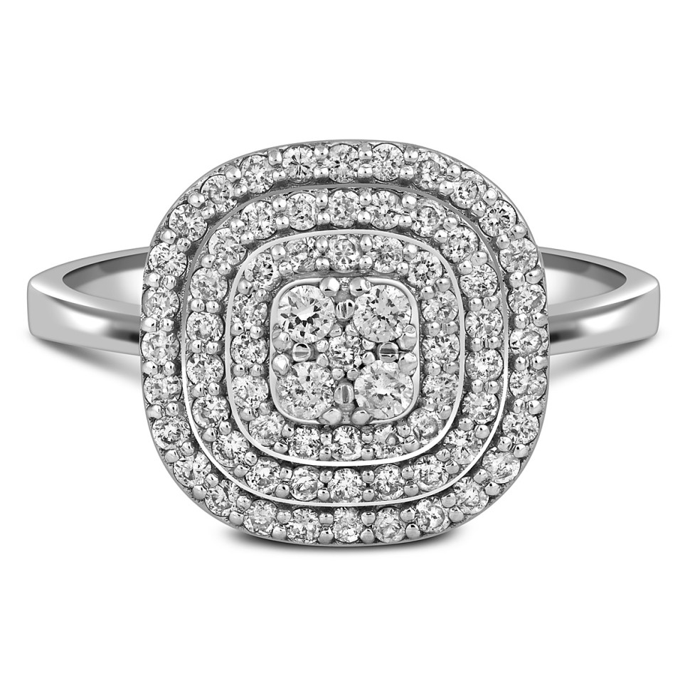 Кольцо из  белого золота с бриллиантами (057787)