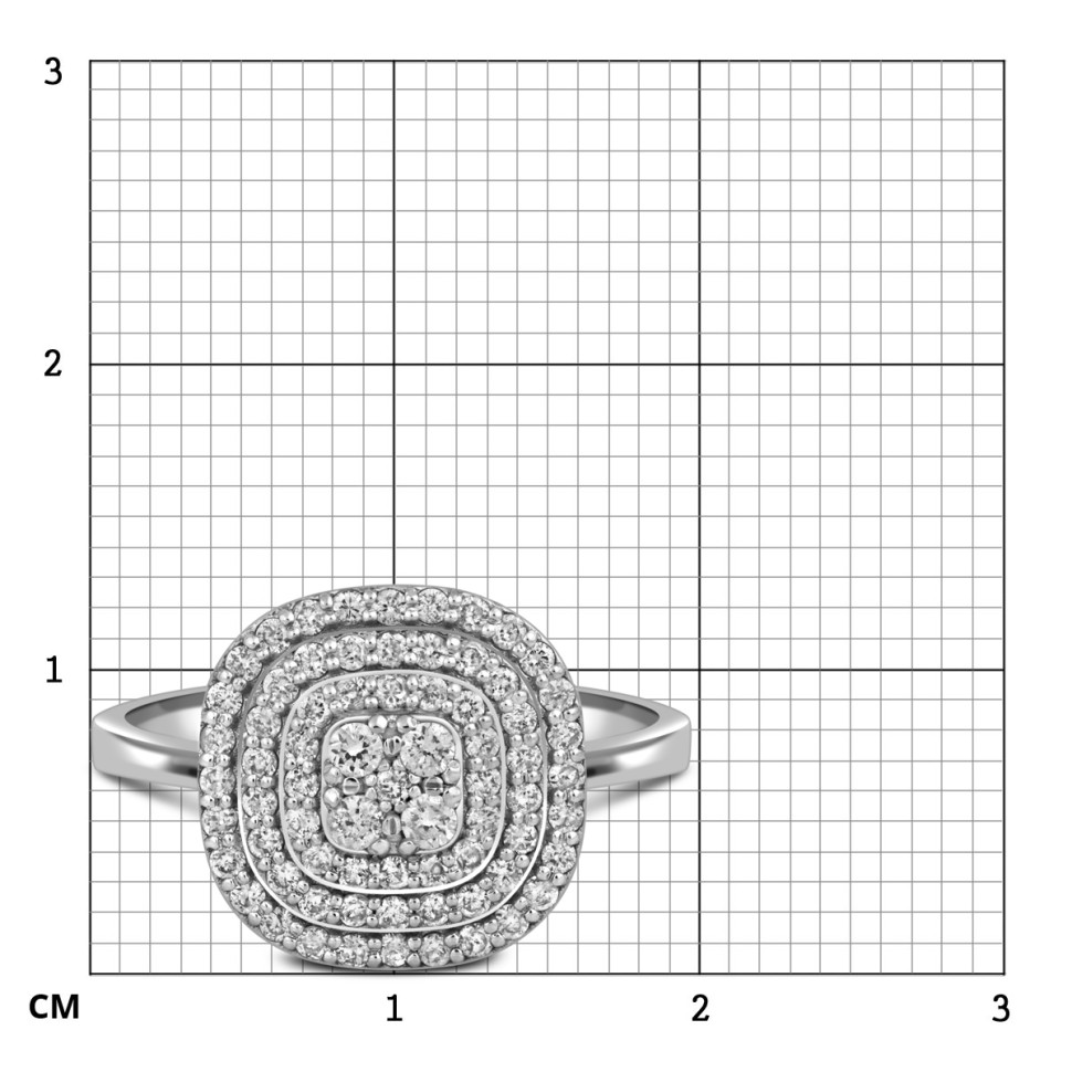 Кольцо из  белого золота с бриллиантами (057787)