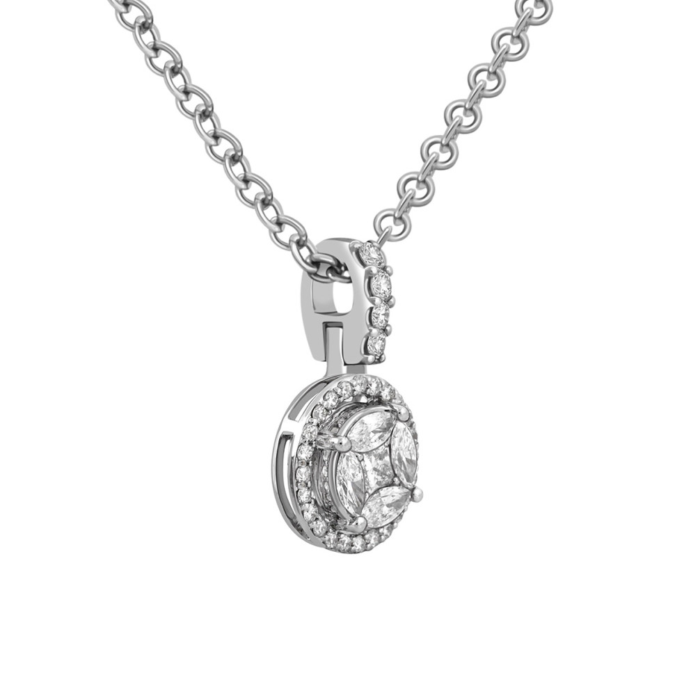 Кулон из белого золота с бриллиантами (043966)