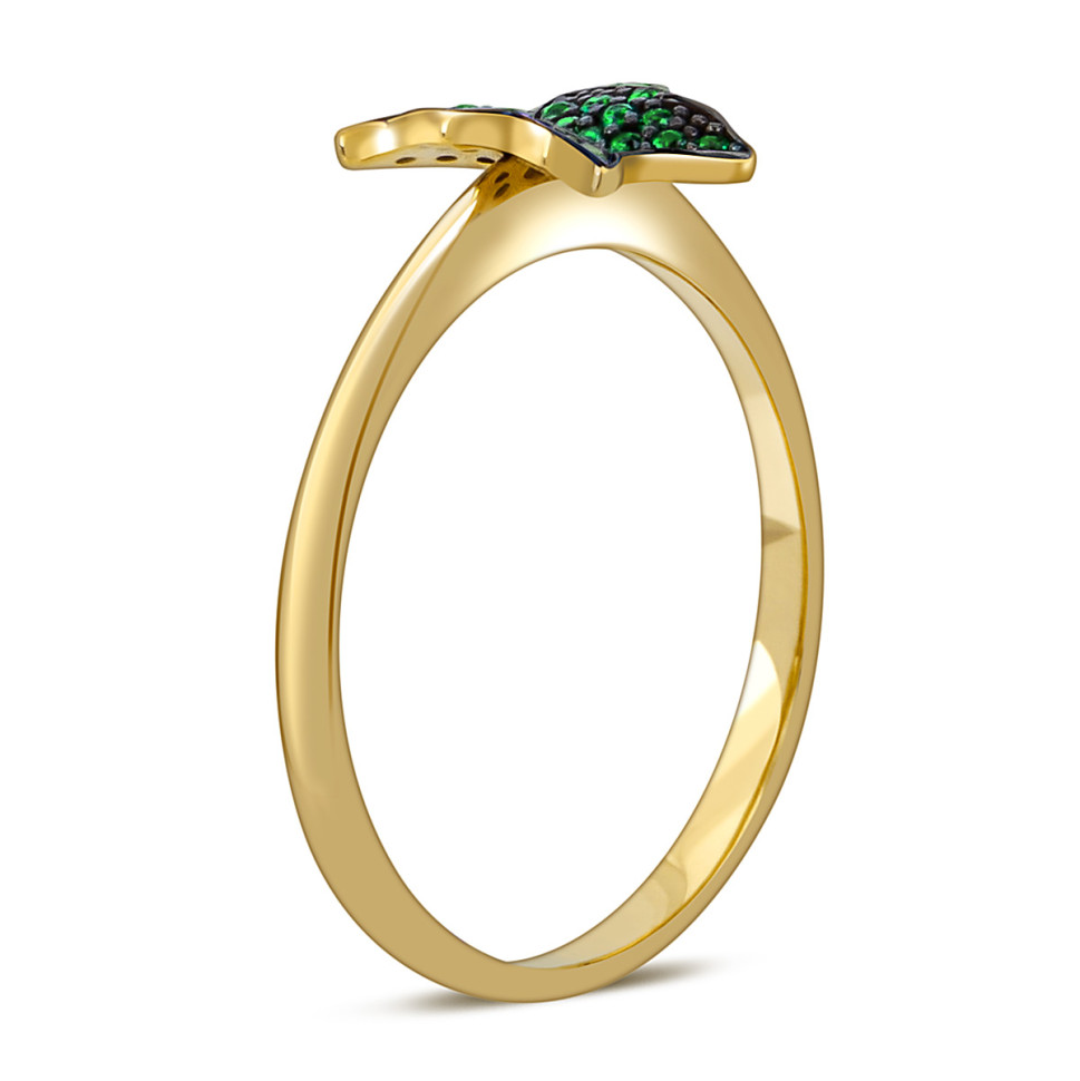 Кольцо из жёлтого золота с фианитами 