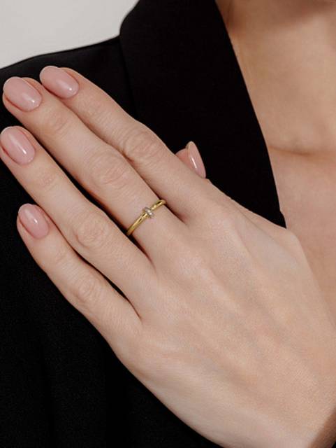 Кольцо из жёлтого золота с бриллиантами (059470)